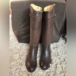 Frye knee high brown leather boots 6.5
